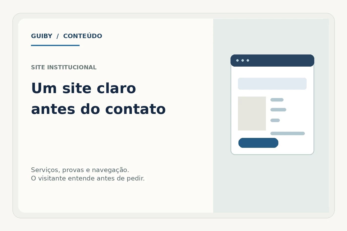 Ilustração editorial de uma página de site com blocos de informação e navegação organizados