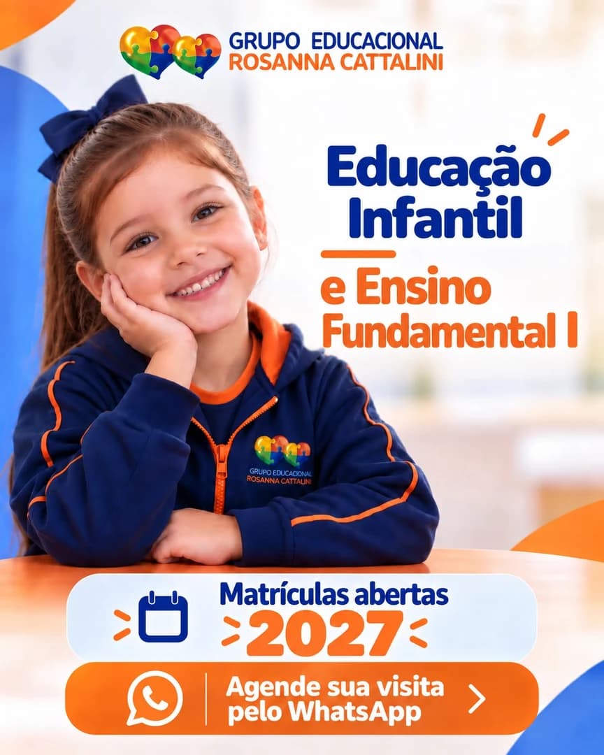 Capa da campanha de matrículas 2027 com convite para agendar uma visita