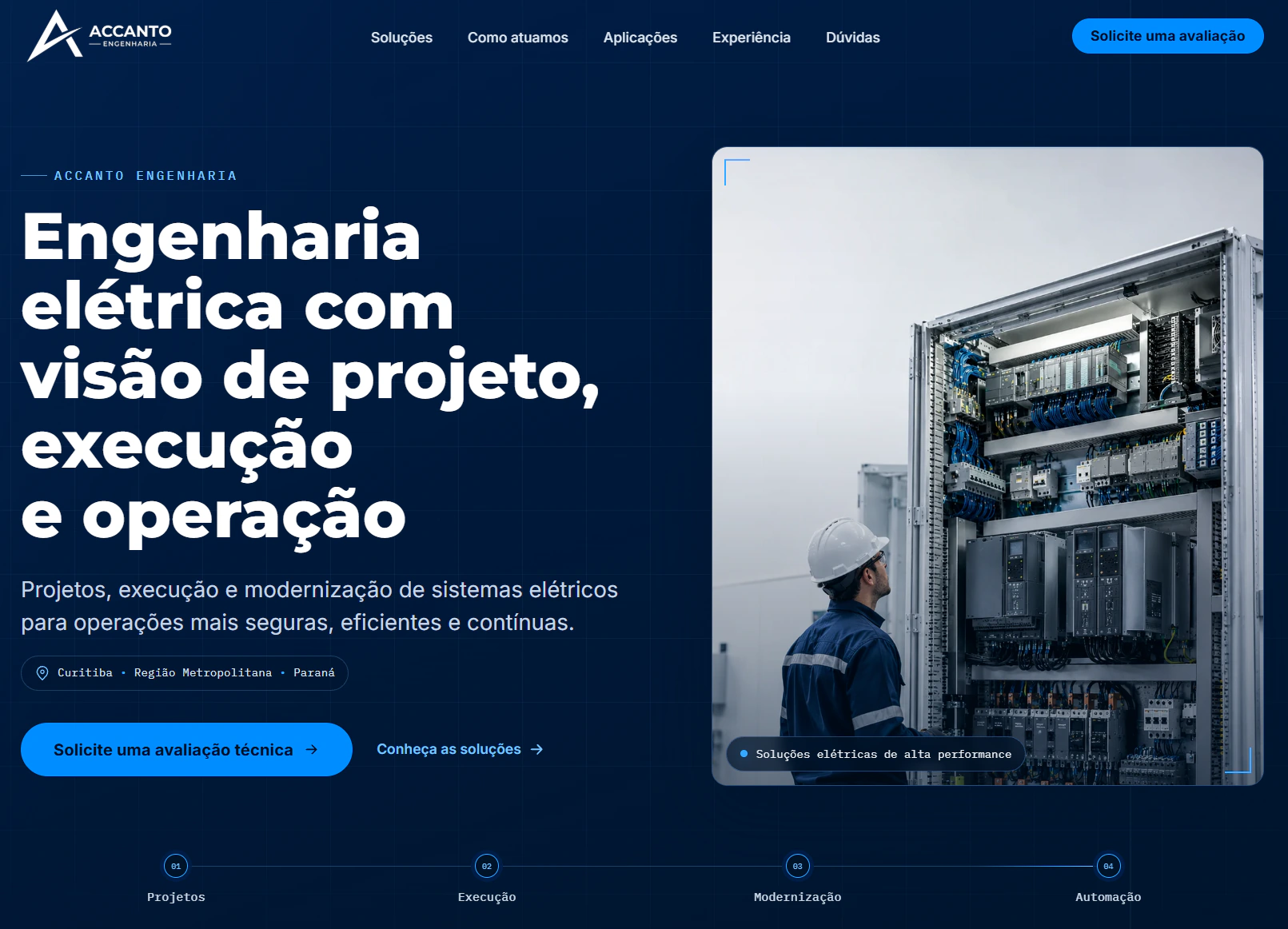 Site institucional desenvolvido para a Accanto Engenharia