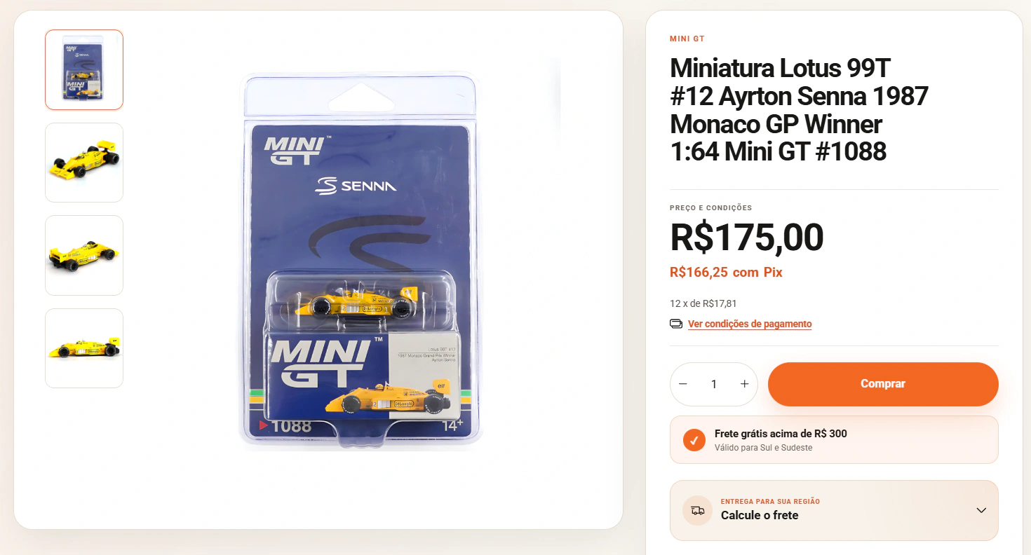 Página de produto do Casal Coleção, com imagem da miniatura, informações e opções de compra